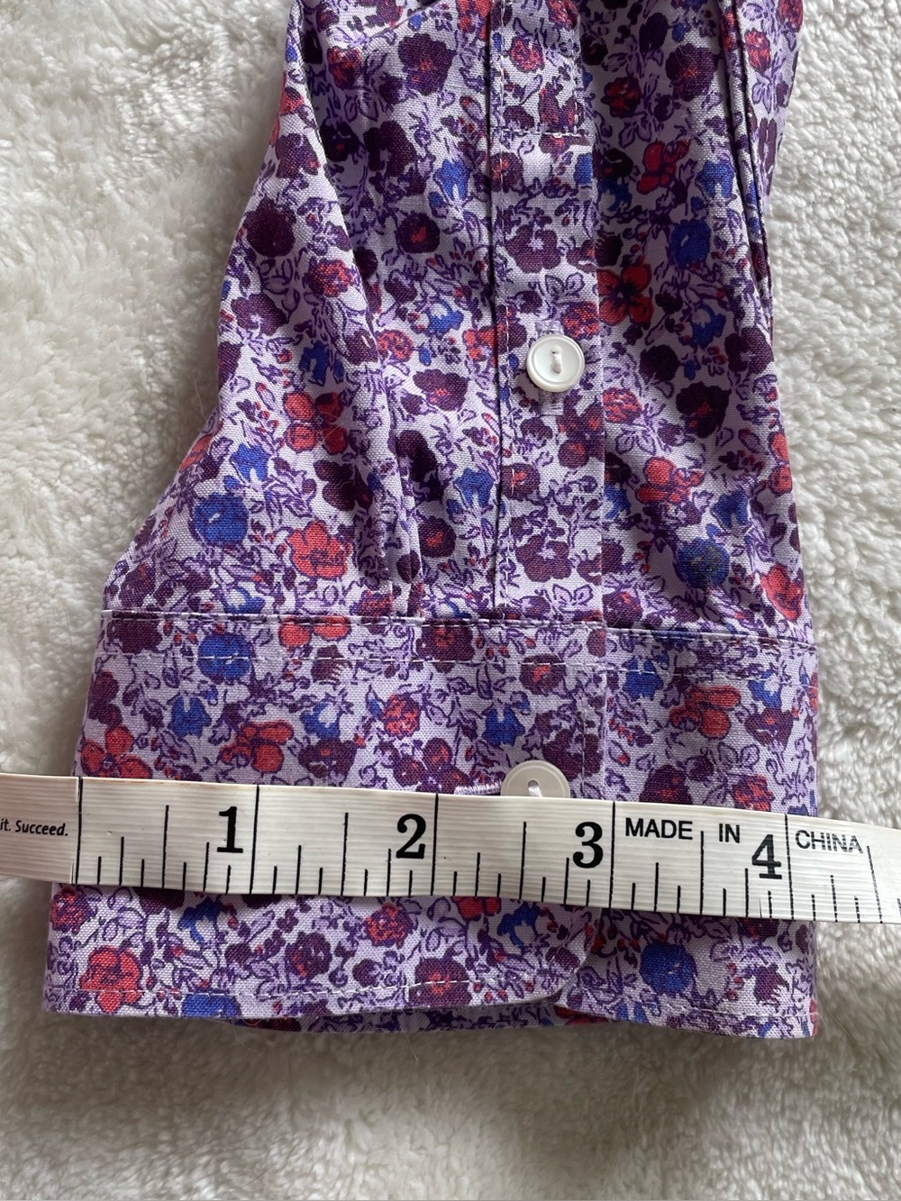 L.L. Bean Purple Floral Button-Down Shirt - Picture 12 of 12